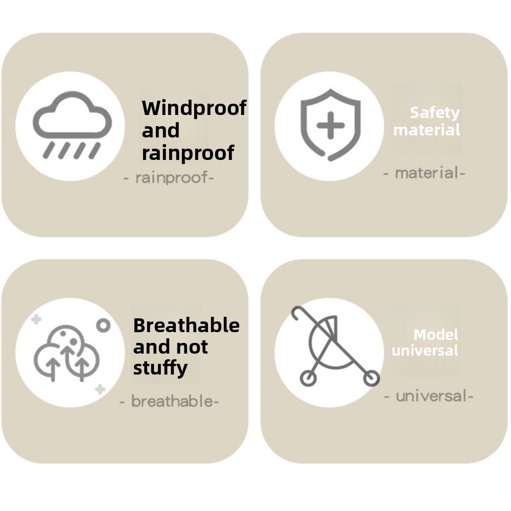 Stroller Rain Cover - Transparante kinderwagens Regendichte hoes Waterdicht Winddicht