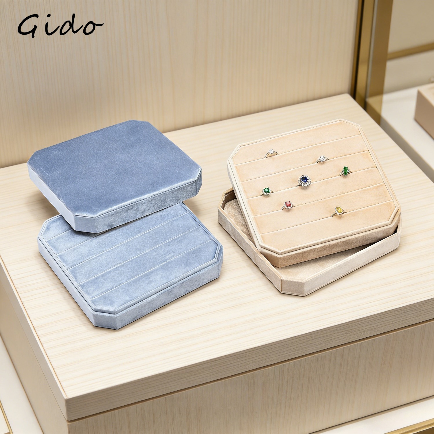 Baby Products Storage Box - Fluwelen ring- en oorbelorganizerdoos met grote