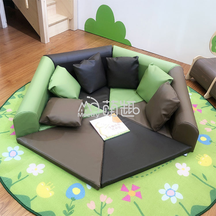 Play Mat - Moetry Natuurkleurige Zeshoekige Zachte Leeshoekmat voor