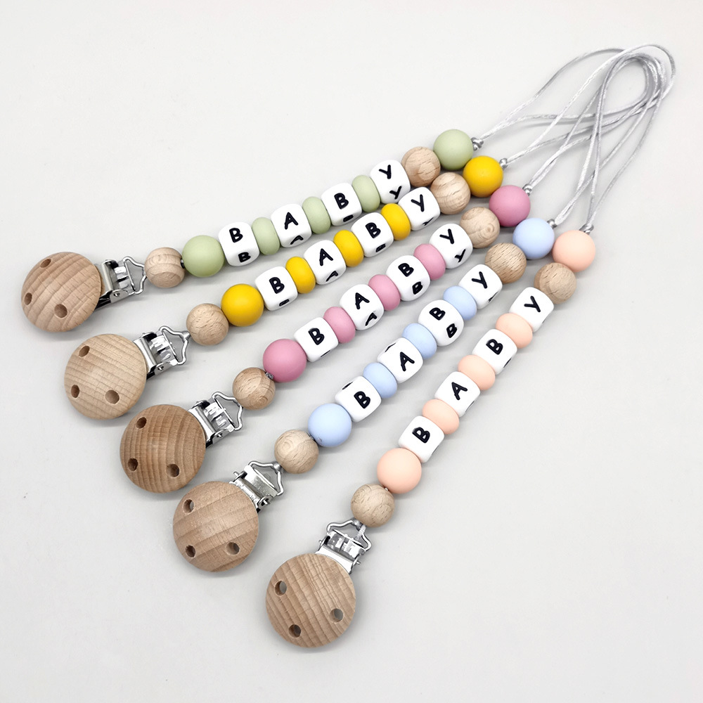 Baby Products For Gift - Aangepaste Naam Fopspeen Clips Keten Siliconen