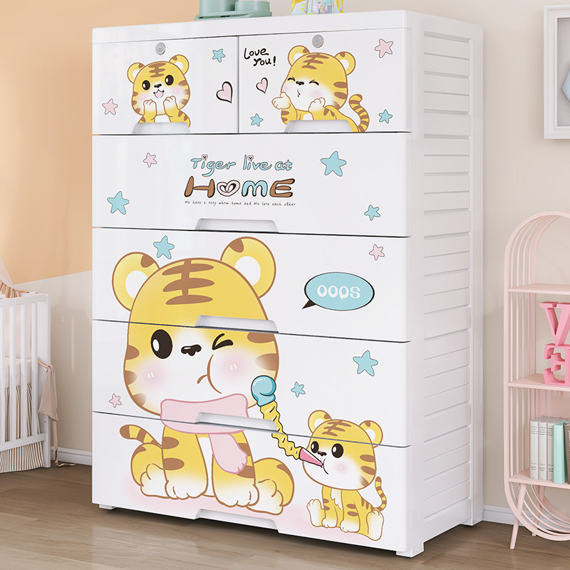 Baby Products Storage Box - Verdikte kunststof opbergkast met vijf laden,