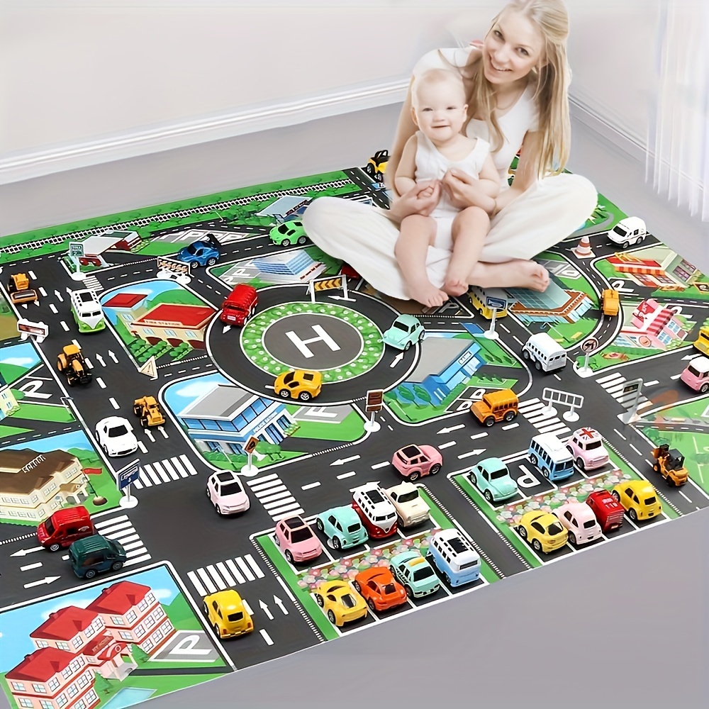 Play Mat - 1pc, stadsverkeersspeelkleed, groot gamepad, waterdicht, interactieve